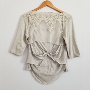 SAGA Lagenlook Gray Blouse Top Size 1